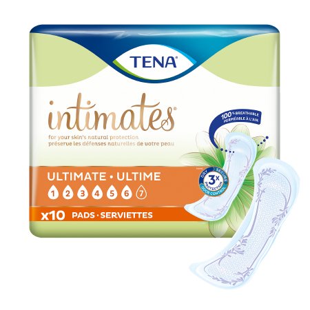 TENA Intimates Ultimate - Bladder Control Pad 16 Inch Length Heavy Absorbency Dry-Fast Core One Size Fits Most Adult Female Disposable - 54427
