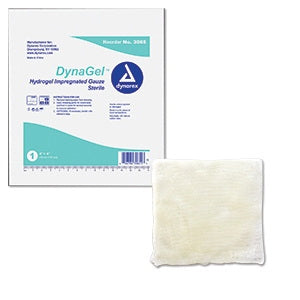Dynarex DynaGel Impregnated Dressing 2 X 2 Inch Gauze Hydrogel Sterile - 3064
