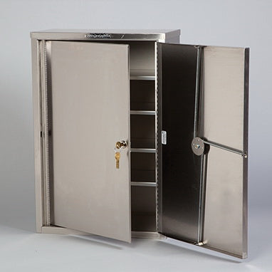 Health Care Logistics Narcotic Cabinet 22 Gauge Stainless Steel 4 Shelf 2 Locks - 8222