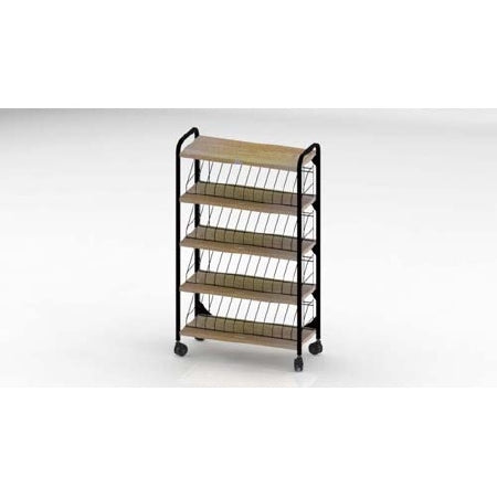First Healthcare Products Level I 638 Series Mobile Chart Rack 48 Pockets Classic Oak - 638048