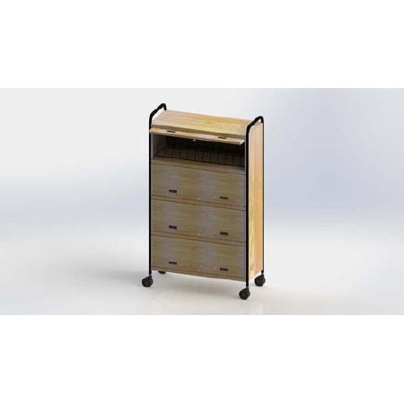 First Healthcare Products Privacy Mobile Chart Rack 48 Pockets Classic Oak - 638048P