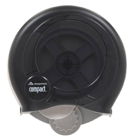 Georgia Pacific Compact Toilet Tissue Dispenser Translucent Black Plastic Manual 4 Rolls Wall Mount - 56781