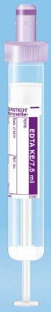 S-Monovette - Venous Blood Collection Tube Hematology K3 EDTA Additive 15 X 92 mm 7.5 mL Violet Screw Cap Polypropylene Tube - 01.1605.100