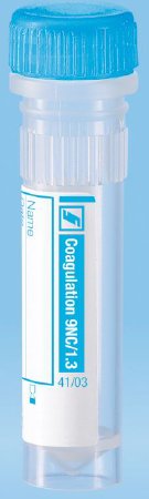 Sarstedt - Microcentrifuge Tube Coagulation Tube Sodium Citrate Additive 10.8 X 45 mm 1.3 mL Blue Screw Cap Polypropylene Tube - 41.1350.105