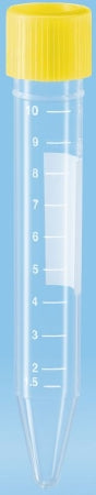 Sarstedt - Centrifuge Tube Conical Bottom Plain 16 X 100 mm 10 mL Yellow Screw Cap Polypropylene Tube - 62.9924.294