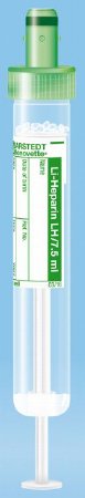 S-Monovette - Venous Blood Collection Tube Plasma Tube Lithium Heparin Additive 15 X 92 mm 7.5 mL Green Screw Cap Polypropylene Tube - 01.1604.100