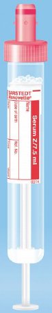 S-Monovette - Venous Blood Collection Tube Serum Tube Clot Activator Additive 15 X 92 mm 7.5 mL Red Screw Cap Polypropylene Tube - 01.1601.100