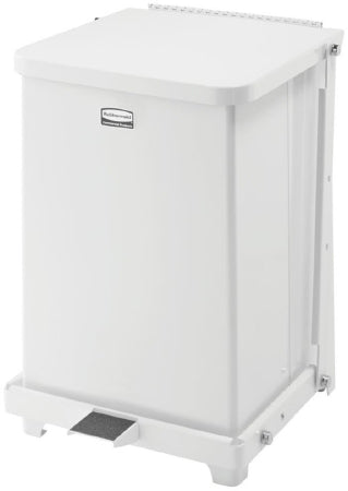 Saalfeld Redistribution Defenders Trash Can 7 gal. Square White Steel Step On - FGST7EPLWH