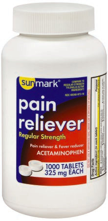 McKesson sunmark Pain Relief 325 mg Strength Acetaminophen Tablet 1,000 per Bottle - 49348097316