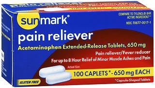 McKesson McKesson Pain Relief 650 mg Strength Acetaminophen Caplet 100 per Bottle - 70677001801