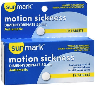 McKesson sunmark Nausea Relief 50 mg Strength Tablet 12 per Box - 70677002201