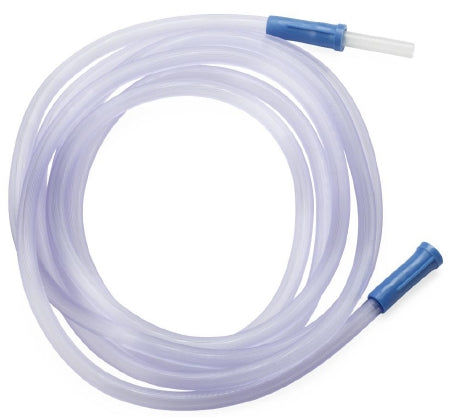 Medline - Suction Connector Tubing 10 Foot Length 0.25 Inch I.D. Universal Female Connector Clear Ribbed OT Surface PVC - OR610