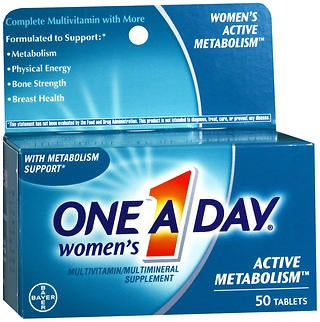 Bayer One-A-Day Multivitamin Supplement Vitamin B6 / Vitamin B12 / Ascorbic Acid / Vitamin E Folic Acid 2500 IU - 60mg - 22.5 IU Strength Tablet 50 per Carton - 1650051328
