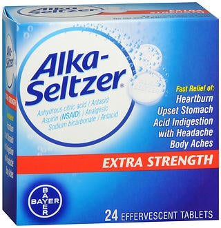 Bayer Alka-Seltzer Extra Strength Pain Relief 1,000 mg - 500 mg - 1985 mg Strength Anhydrous Citric Acid / Aspirin / Sodium Bicarbonate Effervescent Tablet 24 per Box - 280403524