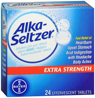 Alka-Seltzer Extra Strength - Pain Relief 1,000 mg - 500 mg - 1985 mg Strength Anhydrous Citric Acid / Aspirin / Sodium Bicarbonate Effervescent Tablet 24 per Box - 00280403524
