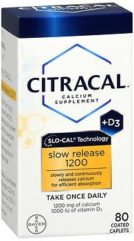 Bayer Citracal Joint Health Supplement Calcium / Vitamin D 1200 mg - 1000 IU Strength Tablet 80 per Box - 1650054099