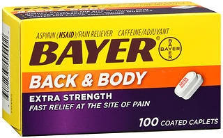 Bayer Bayer Pain Relief 500 mg - 32.5 mg Strength Aspirin Caplet 100 per Box - 31284355540