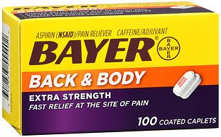 Bayer - Pain Relief 500 mg - 32.5 mg Strength Aspirin Caplet 100 per Box - 31284355540