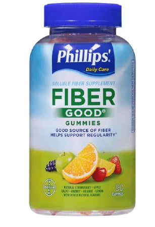 Bayer Phillips' Fiber Good Fiber Supplement Assorted Flavors Gummies 90 per Bottle 4 Gram Strength Fiber - 31284356801