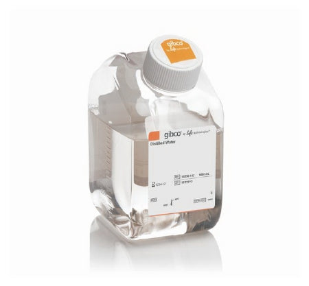 Fisher Scientific Gibco Distilled Water 1 Liter Plastic Container - 15-230-147