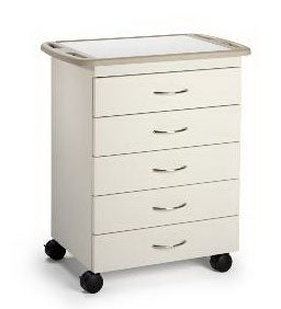 Midmark Mobile Treatment Cabinet 18 X 27 X 33 Inch 5 Drawers Venus Silver - 51B.804.SEB