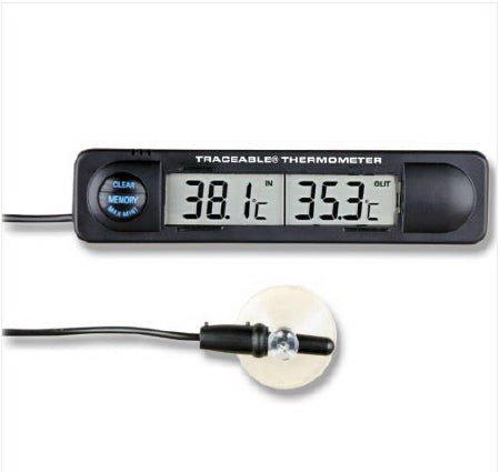 Control 3 Holdings LLC Traceable Digital Thermometer / Hygrometer Fahrenheit / Celsius 32° to 140°F (0° to 60°C) Internal Sensor Flip-out Stand, Wall Mount Battery Operated - 4155
