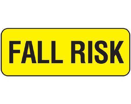 Shamrock - Pre-Printed Label Advisory Label Yellow Vac FALL RISK Black Alert Label 5/16 X 13/16 Inch - WAL-10