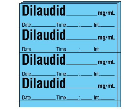 Shamrock - Drug Label Anesthesia Label DILAUDID _____ mg / mL / Date _____ Time _____ Int. _____ Blue 1/2 X 1 Inch - SA-2414-DTI-PK