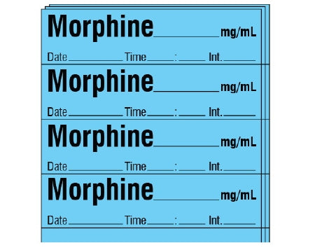 Shamrock - Drug Label Anesthesia Label MORPHINE _____ mg / mL / Date _____ Time _____ Int. _____ Blue 1/2 X 1 Inch - SA-243-DTI-PK