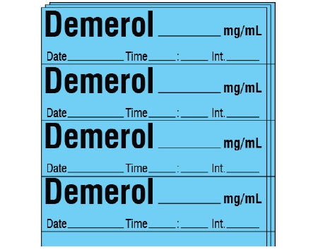 Shamrock - Drug Label Anesthesia Label DEMEROL _____ mg / mL / Date _____ Time _____ Int. _____ Blue 1/2 X 1 Inch - SA-248-DTI-PK