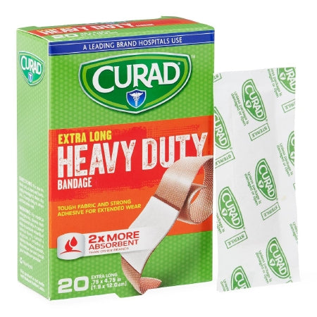 Curad Extreme Hold - Adhesive Strip 3/4 X 4-3/4 Inch Fabric Rectangle Tan Sterile - Medline - CUR01101RB