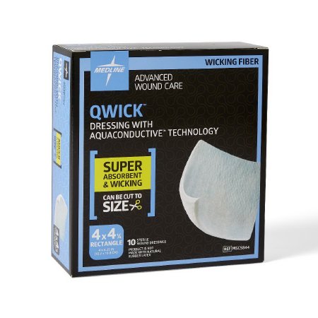 Qwick - Super Absorbent Dressing 4 X 4-1/2 Inch Polyacrylate Square Sterile - MSC5844