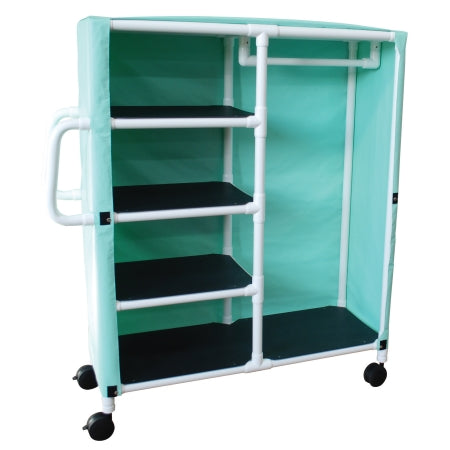 Mjm International - Linen / Specialty Cart with Cover 4 Shelves 75 lbs. per Shelf Weight Capacity PVC 4 Inch Twin Casters - 380-C-C