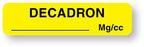 UAL - Drug Label Anesthesia Label Decadron_mg/cc Yellow 5/16 X 1-1/4 Inch - ULAM189