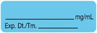United Ad Label Pre-Printed / Write On Label Communication Fill In Blank _______mg/mL /Exp. Dt./Tm.____ Light Blue 1/2 X 1-1/2 Inch - ULAL600