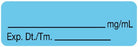 United Ad Label - Pre-Printed / Write On Label Advisory Label Light Blue Paper Blank _______mg/mL /Exp. Dt./Tm.____ Black Syringe Label 1/2 X 1-1/2 Inch - ULAL600