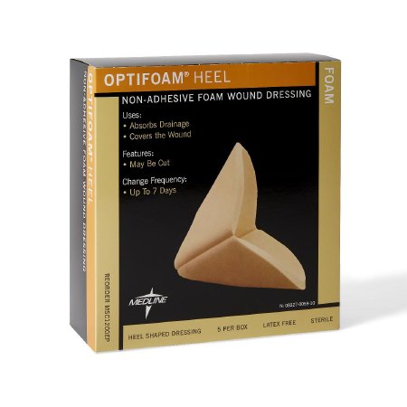 Optifoam - Foam Dressing 2 X 4 X 5 Inch Heel Cup Style Non-Adhesive without Border Sterile - Medline - MSC1200EP