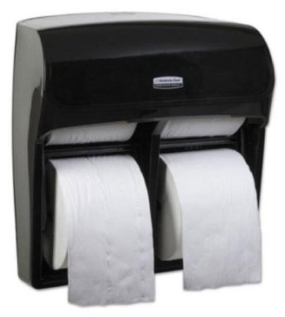 K-C PROFESSIONAL MOD - Toilet Tissue Dispenser Black Smoke Plastic Manual Pull 4 Standard Rolls Wall Mount - Kimberly Clark - 44518
