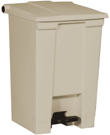 Rubbermaid - Trash Can 12 gal. Square Beige HDPE / Polypropylene Step On - H-2668BE