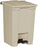 Rubbermaid - Trash Can 12 gal. Square Beige HDPE / Polypropylene Step On - H-2668BE