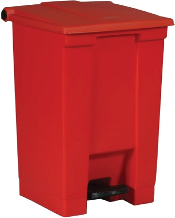 Uline Rubbermaid Commercial Products Trash Can 12 gal. Square Red HDPE / Polypropylene Step On - H-2668R