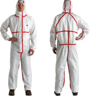 3M - Coverall with Hood 4X-Large White / Red Disposable NonSterile - 4565-BLK-4XL