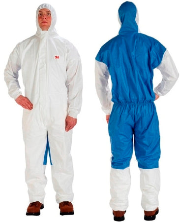 3M Coverall 4X-Large White/Blue Disposable - 4535+BLK-4XL