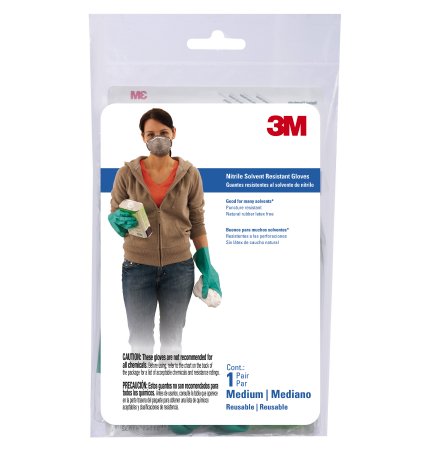 3M Chemical Protection Glove  Tekk Protection Medium Nitrile Green 13 Inch Straight Cuff Nonsterile - NITRMP1-DC
