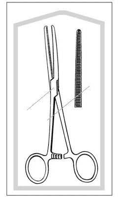 Econo - Hemostatic Forceps Rochester-Pean 8-1/2 Inch Length Floor Grade Pakistan Stainless Steel Sterile Finger Ring Handle Curved Horizontally Serrated Jaws, Blunt Tip - 96-2548