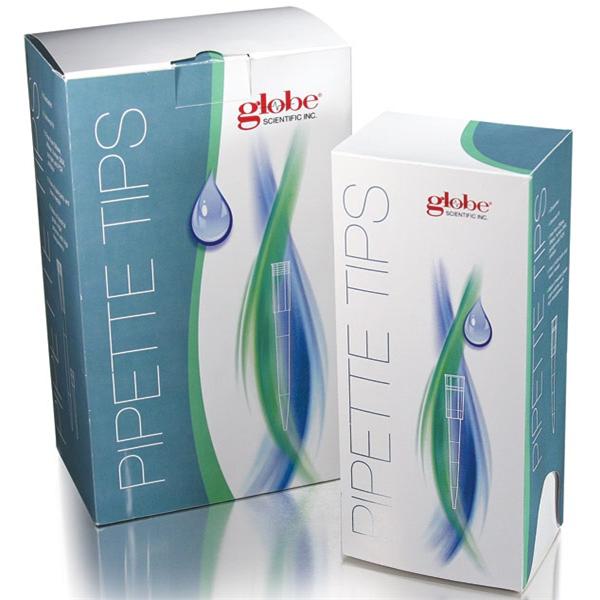 Globe Scientific Pipette Tip 1-200Ul Graduated 54Mm Ns Disp Reslbl/Tmpr Evdnt Slf Stnd Bg 1000/Pk - 151150