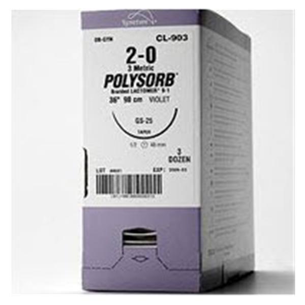 Medtronic MITG-Covidien Suture 5-0 Polyester Cvf-21 Polysorb Undyed 18" Braid 36/Ca - SL432