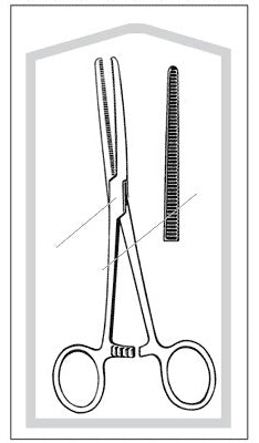 Econo - Hemostatic Forceps Rochester-Pean 8-1/2 Inch Length Floor Grade Pakistan Stainless Steel Sterile Finger Ring Handle Curved Horizontally Serrated Jaws, Blunt Tip - 96-2549