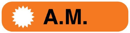 United Ad Label UAL Pre-Printed Label Instructional Label A.M. Orange 3/8 X 1-5/8 Inch - ULRXA1224
