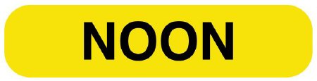 UAL - Pre-Printed Label Advisory Label Yellow Paper NOON Black 3/8 X 1-5/8 Inch - ULRXA1220